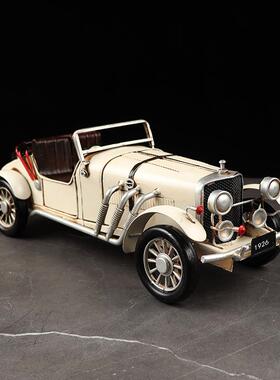 复古名爵M篷G敞跑车模型铁手工皮吧艺品怀旧酒橱窗柜收藏装379饰