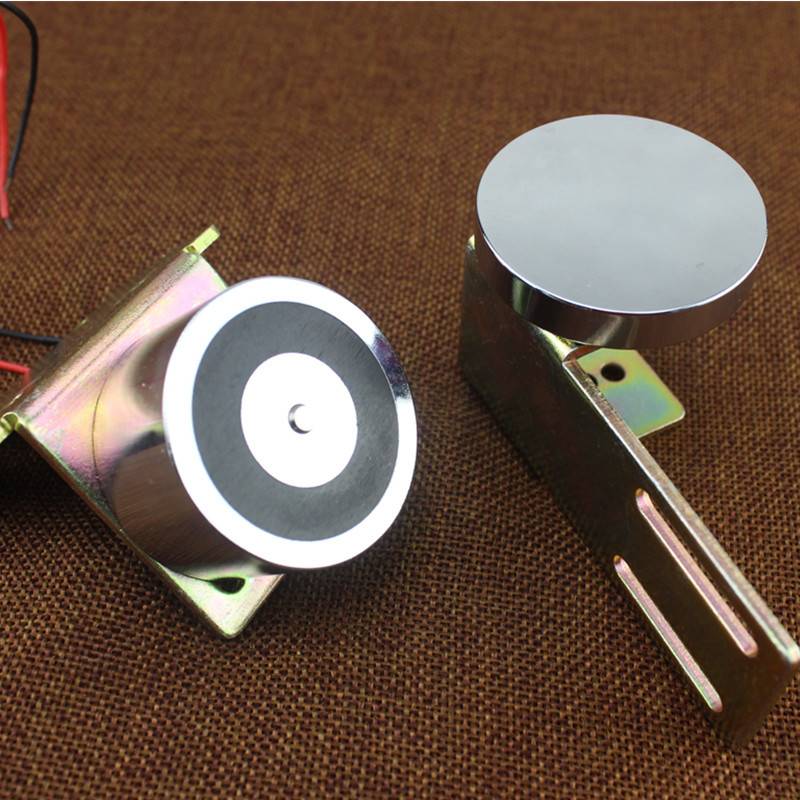 12V 电动门用电磁门吸 小型电磁锁 圆形吸力锁 60公斤 通电吸合