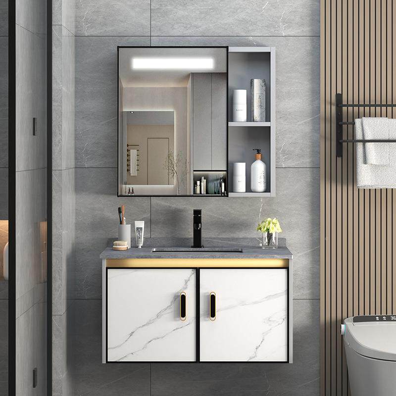 90c简卫生间浴室约625柜组合岩板洗手台洗m漱盆家型用小户酒店旅