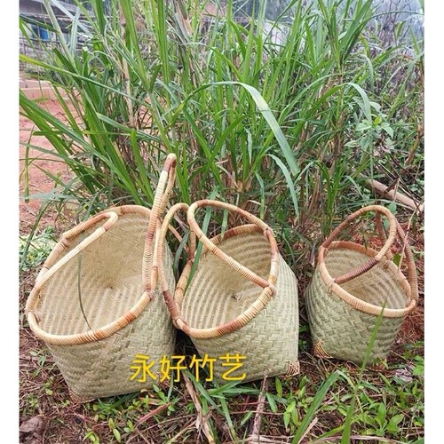 竹制品竹编手提篮菜篮单肩包杂物收纳筐小物件竹编筐