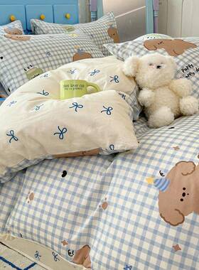 EX202411秋冬套季纯棉被单件150x舍200x20全人棉被单儿童宿1.5米