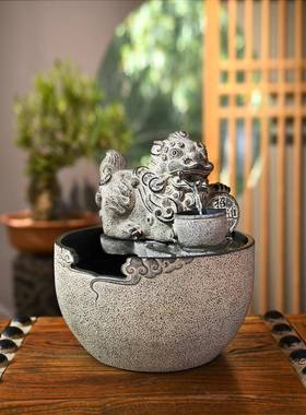 水生水财摆件循环水流貅吐办貔F7668998公室茶室布置水系景观室内