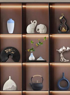 新中式摆YY731741件品客厅酒柜家居装饰视电柜办公桌室面摆放