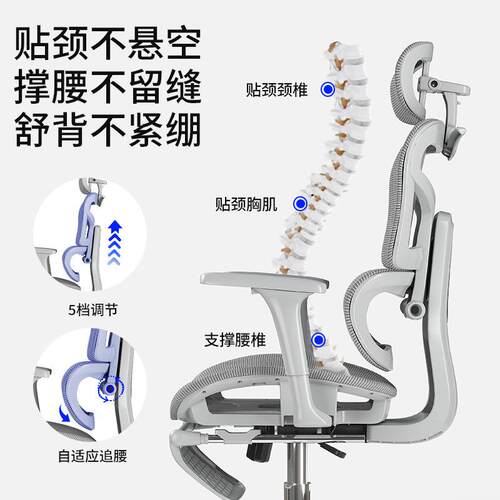 人体工学椅家NB68适久坐电脑椅办公室椅子可躺护舒腰电椅用靠背竞