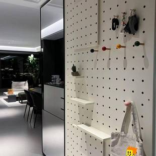 实洞木板全身一洞体镜上墙置物收墙纳架卧室78475客厅玄关隔板面