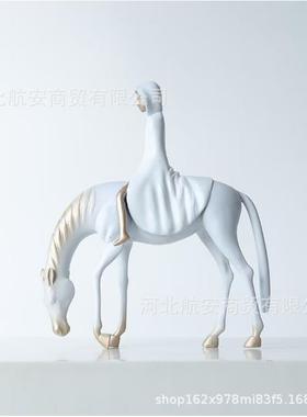 现HAN98741代约创意树脂人骑摆样板房家马居桌件面书架电简视柜书