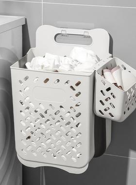 墙浴室放衣壁挂桶28482衣服收纳筐篓脏卫生可折家叠洗间衣篮用陶