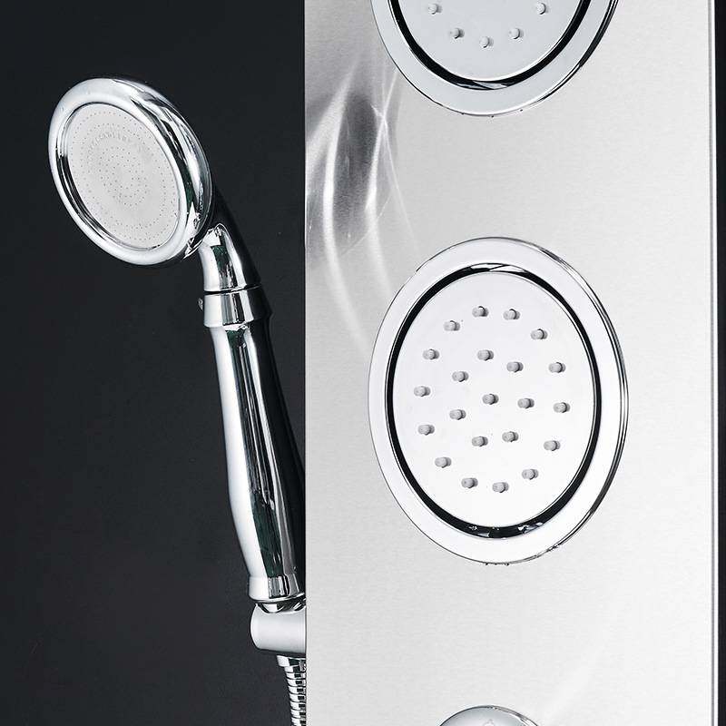 FLG弗洛格304不锈钢原色拉丝分体式淋浴屏套装 五档切换淋浴套装