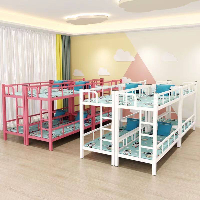 幼儿园午托床小学生上下床双层床铺铁架托管餐桌辅导班午睡儿童床