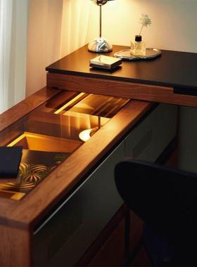 梳妆台斗柜收体樱桃木板床尾纳柜小户一型化妆桌床尾IWO斗岩柜