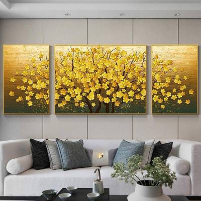 5d钻石画20客25点年新款满钻厅三联画发财树砖石贴画水NMC晶秀十