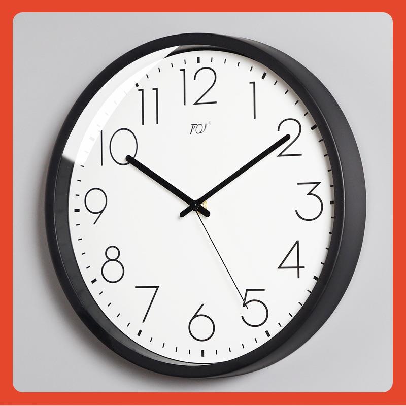 ?TQJ简约壁挂客厅家用时尚波静音白墙挂表挂时F7597656钟钟表电装