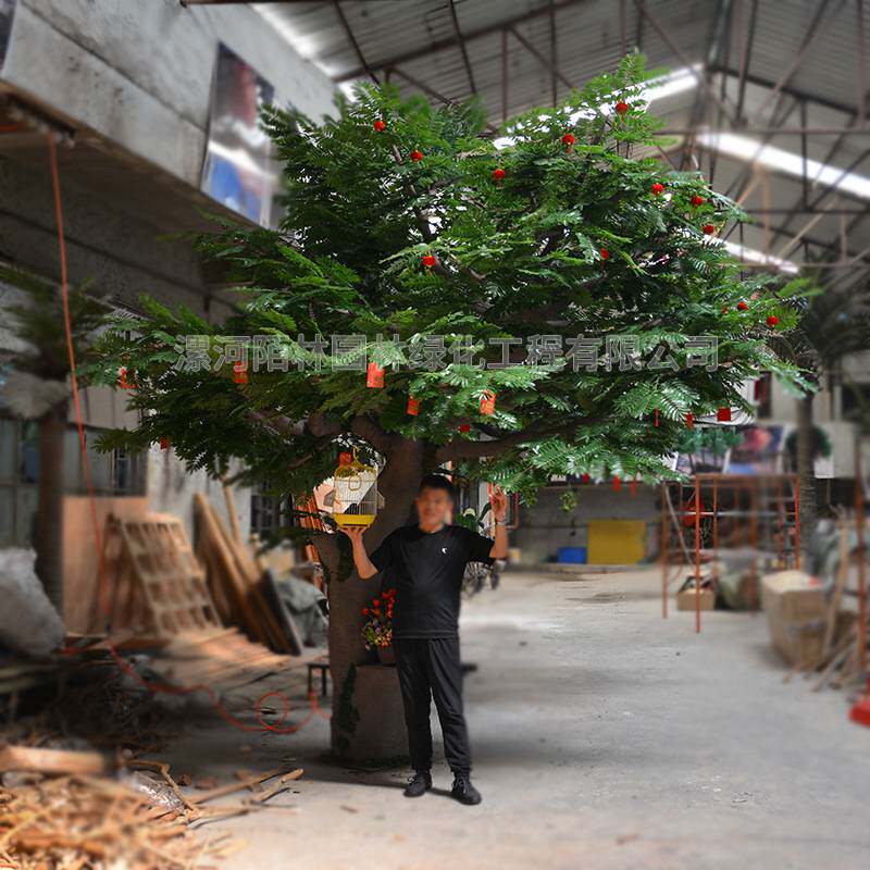 仿真枫杨树叶杨树绿植物叶摄影杨槐花树叶落地长枝场景假树绿植