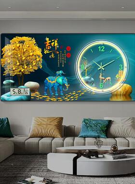 代简约RFL装饰挂钟玄关装画钟表客厅走廊饰过道画墙画挂钟网红现