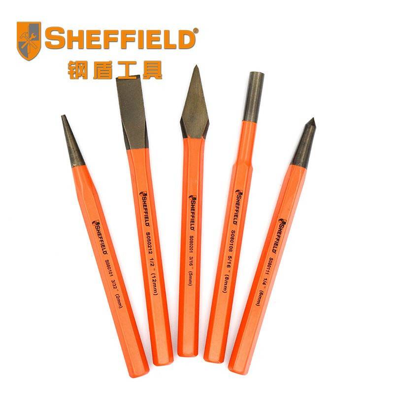 钢盾S080001- S080004 高硬度3/5/6件套石工凿样冲冲钎头钻孔