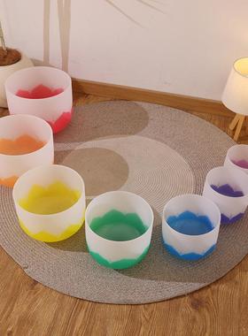 彩色莲花水晶级疗音钵专业级标准音432hzA愈准TRE音钵冥想放音松