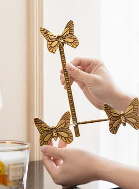 复古轻蝴蝶奢盘子架置物客架收纳架玄赏盘WS254241架子装饰厅茶几