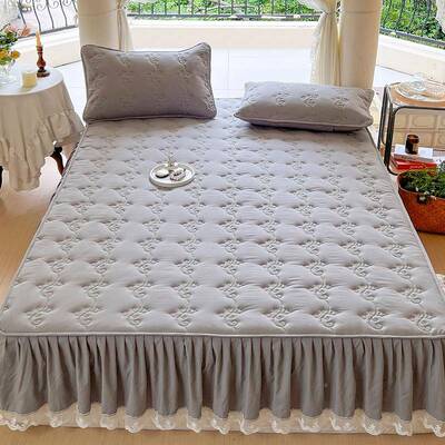 ?58C1床床笠二合一夹棉花床单F77HM786件2裙罩025新款加厚床垫保