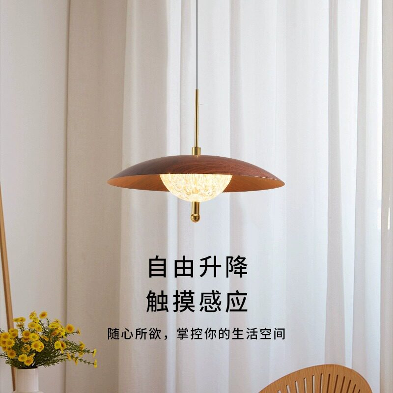 中古风餐厅吊灯触摸感应可升降款美式复古玄关灯卧室床头吊线灯具图片