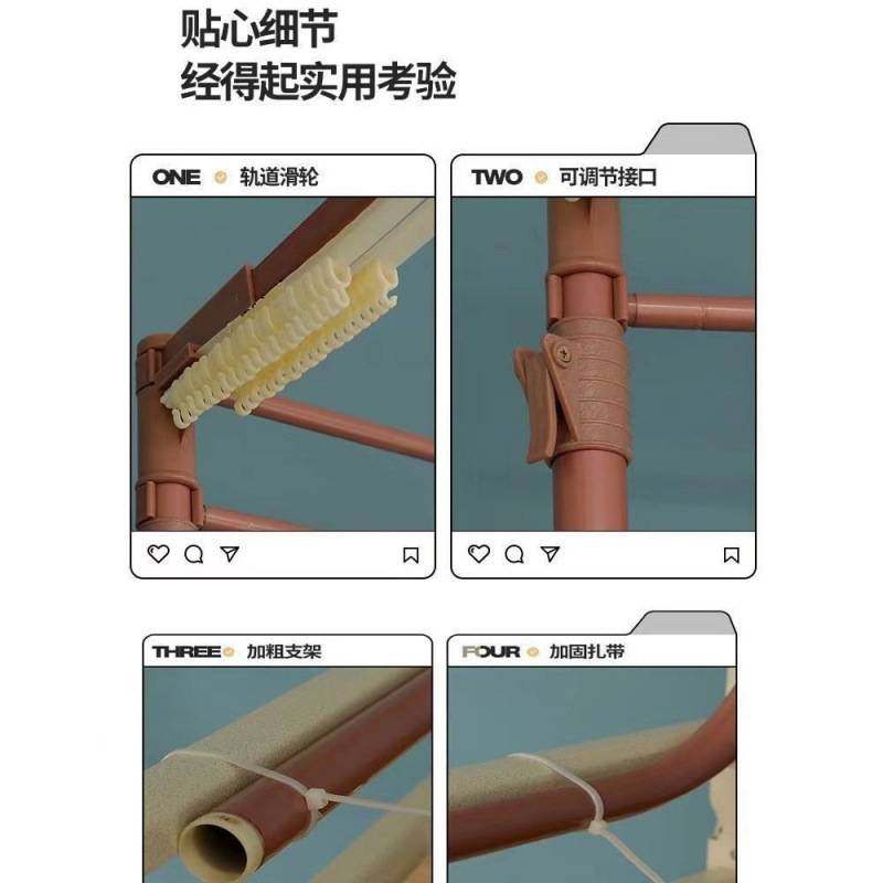 可升降U型双轨道床帘蚊帐支架学生宿舍床幔上下铺床架子遮光防蚊