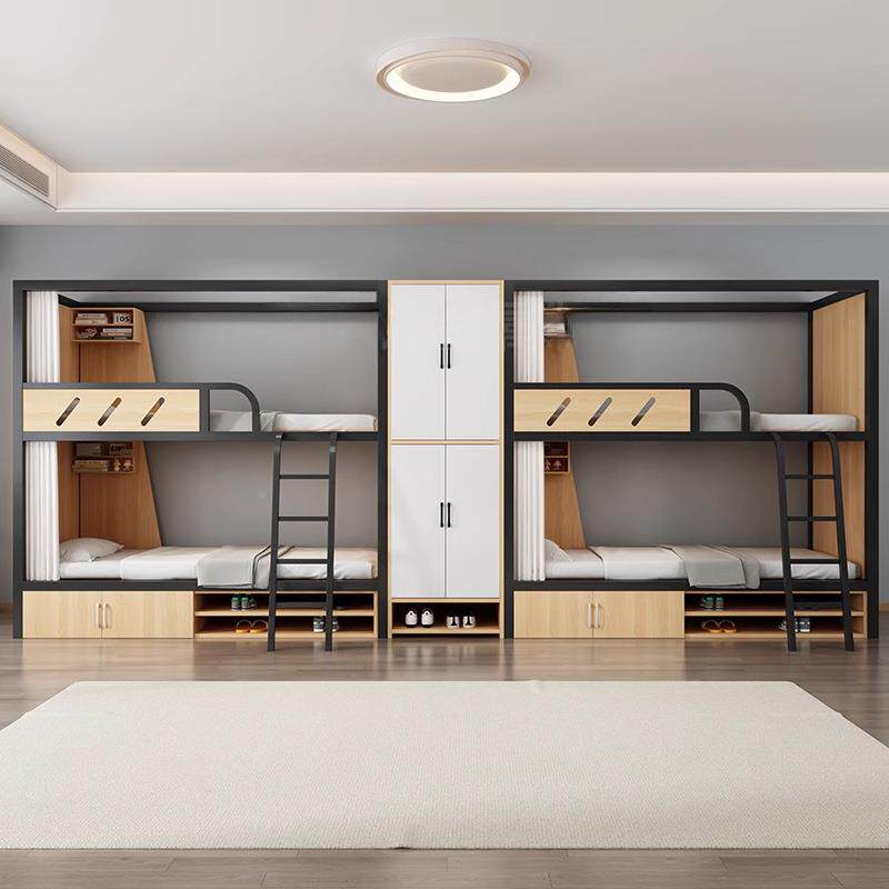 上下铺双层床成人儿童木高青低床sxp旅互不干下扰上床家实用太空