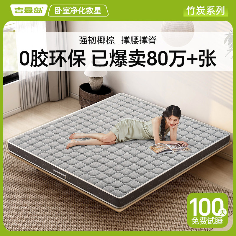 椰棕床垫环保双人棕垫1.8偏硬护脊1.5米加厚棕榈经济家用折叠床垫