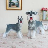 家创居装 饰意狗物公1871 187仔仿真雪纳瑞件摆宠狗玩具模型树脂工