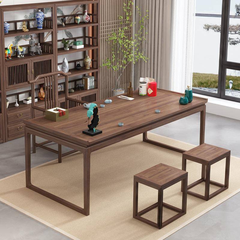 新中式仿古实木桌书公榆木书法桌家用画书桌办桌884画案国学桌椅