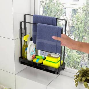 厨房抹布水架子洗品HYutkeer碗纳布窄置物架收壁沥挂免打孔水槽用