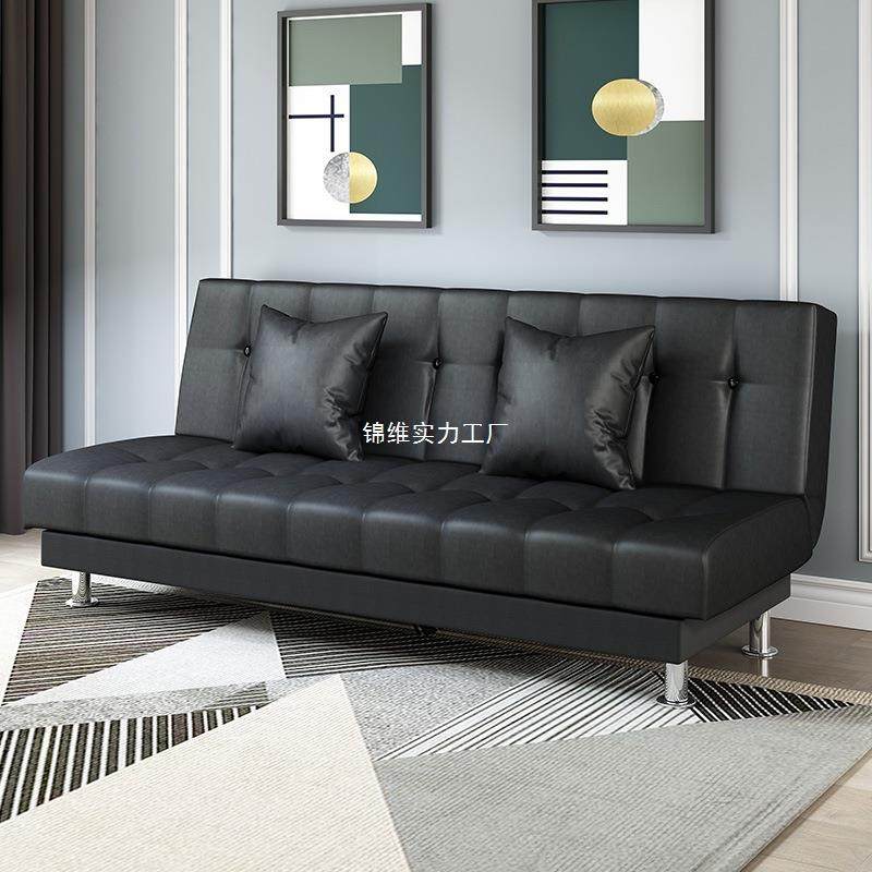 PU艺皮油沙发床蜡皮小户型沙发双人三人两用功可多折叠简易沙能发