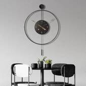 西牙性极简客表厅挂钟个挂班墙钟lwb 0000现代轻奢静音摇摆款 时钟