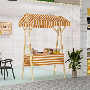 摆摊车 推车棚移户动可折叠摊集位定作外实木制花车NST夜市市架