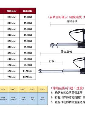 电动推杆大推力KKU600往0N工业极2复推杆电机升降器1VV24V36V48伸