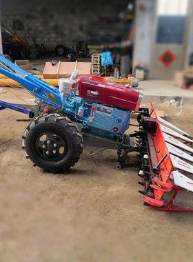 12牧马力晒手前置割机割台小型家用山地小IHC麦水稻草秸秆割倒扶