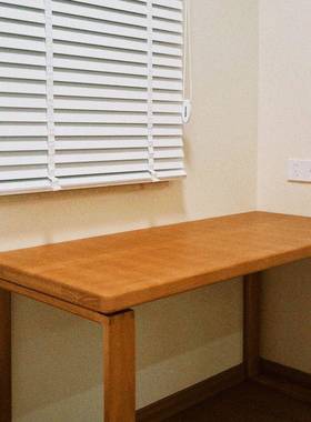 实木餐桌木莫饭比恩写字桌长4324方形家用桌客厅书桌一体原木大桌