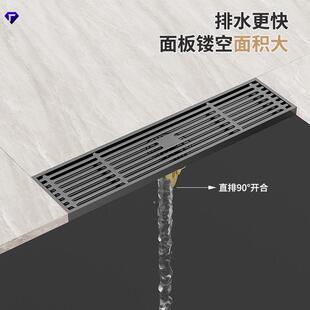 形全铜地漏长条潜水防臭漏地艇卫生间通淋用全铜长条浴房加长大排