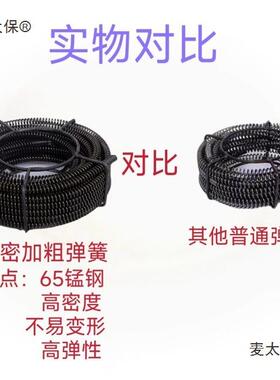疏通机下VGJ器电钻弹簧6mm3.5丝加密1加粗专业通水道钢丝手20麦太
