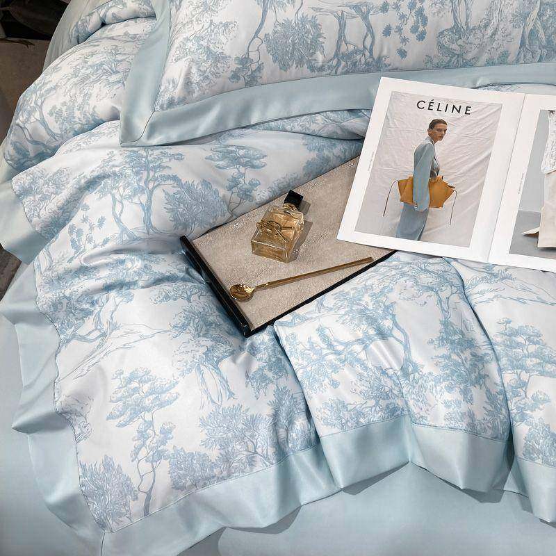 欧式简约10支水0冰真丝GyDxRD四件套丝洗被套天丝轻奢风三件套4