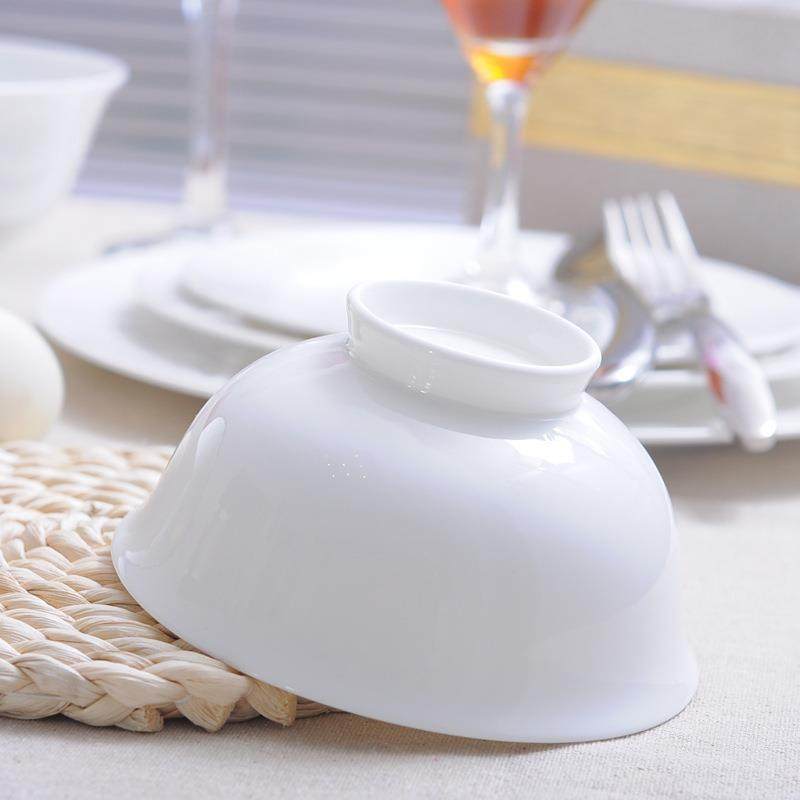 无瓷6寸足高脚碗米饭碗面碗汤碗汤铅H1582盆陶瓷骨碗小大号家高用