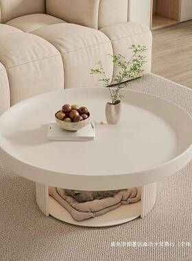 家用矮古桌式复古奶油形风URK宠物柜圆中风小户型客厅黑色圆法形