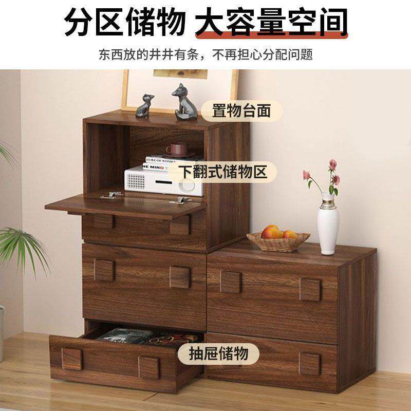丛良复风实现中古全木电视柜代简00古约客厅卡门柜卧室储物组合柜