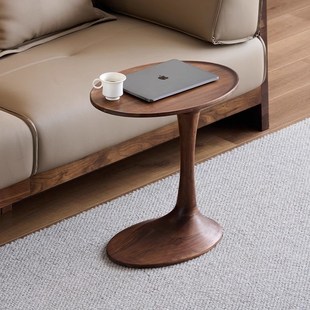 榫卯小户型床几i全实木边几沙发边桌北美黑胡桃木小茶几卧室床头