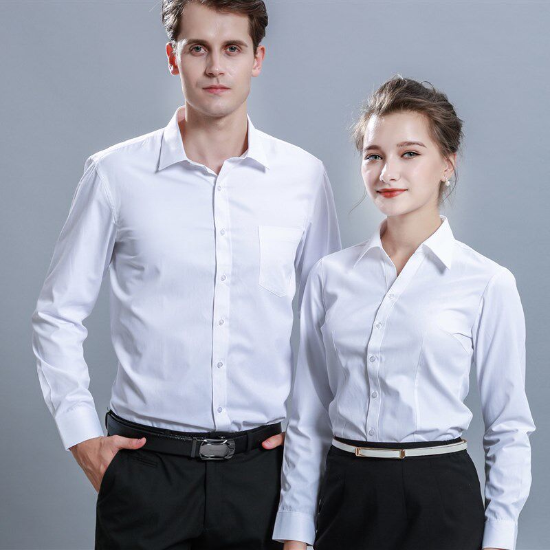 男女衬衫 商务职业工装长袖免烫销售公司工作服