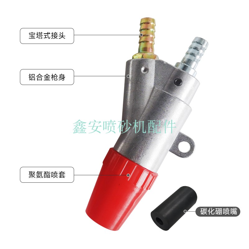 新品箱式自吸式水喷砂枪A1型直插A2螺纹喷砂枪头除锈纯碳化硼喷嘴