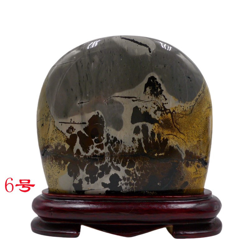 天然花纹国画石摆件草花石原石观赏石奇石办公室客厅装饰品送礼物