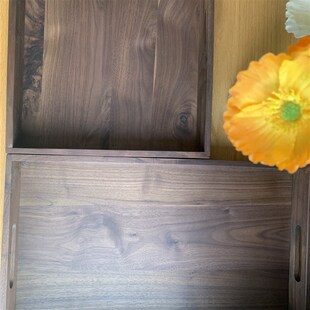 北美黑胡桃木实木托 托盘长方形茶盘咖啡杯碟收纳盘