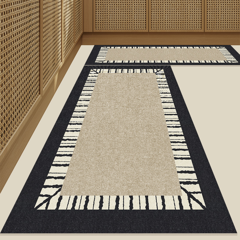 科技皮厨房专用地垫可擦免洗吸水防油地毯耐脏防污防滑长条脚垫子