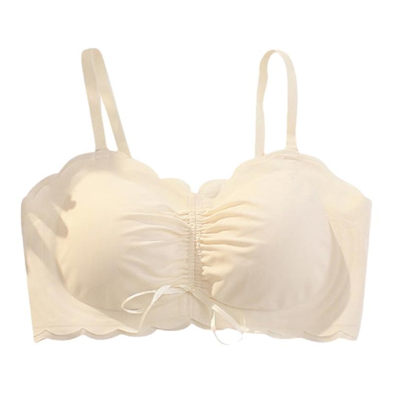 日系少女无痕夏季薄款无钢圈小胸聚拢内衣套装大胸显小文胸