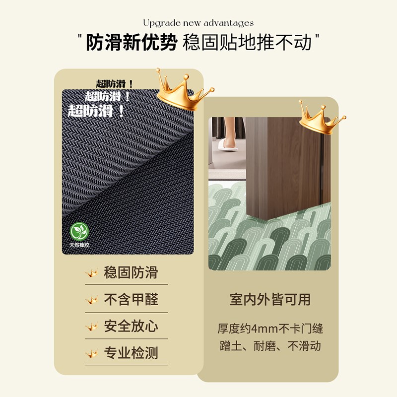 入户门地垫2024新款可裁剪家用进门防滑地毯耐脏免洗玄关门口脚垫