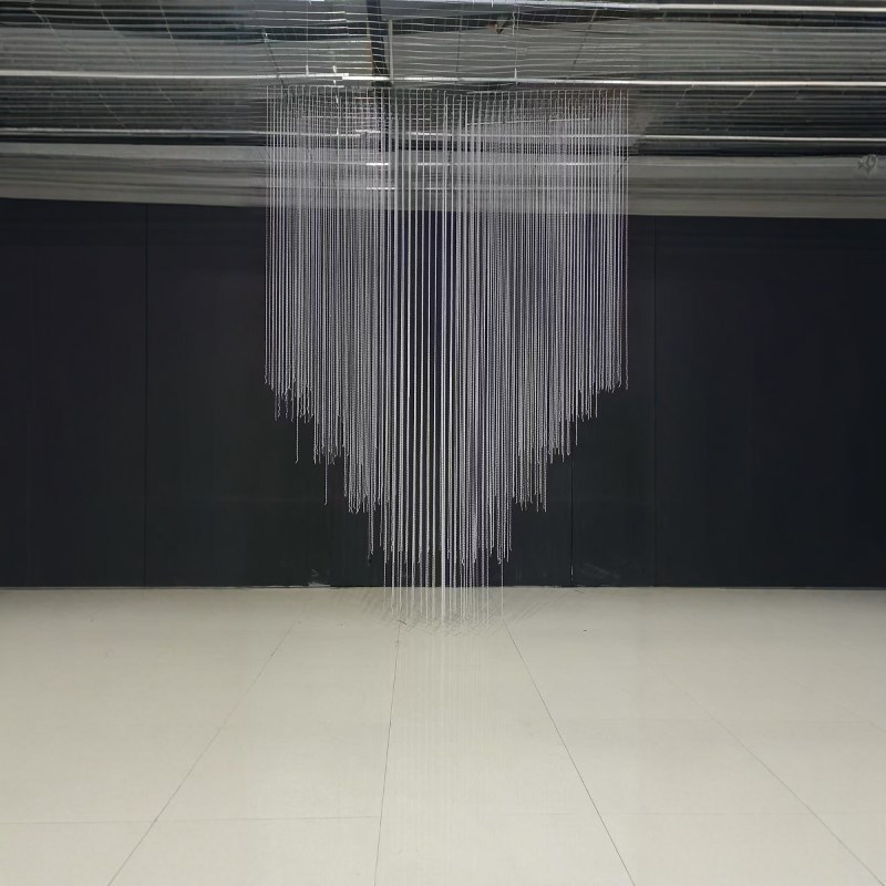 婚庆道具亚克力梯形珠帘背景水晶屏风婚礼现场装饰舞台背景镂空帘